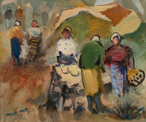 Emmanuel Katz (1894-1962) (Mané-Katz), Kobiety na straganie, 1957