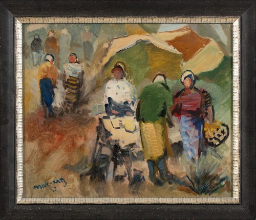 Emmanuel Katz (1894-1962) (Mané-Katz), Kobiety na straganie, 1957