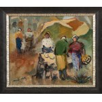 Emmanuel Katz (1894–1962) (Mané-Katz), Women at a Market Stall, 1957