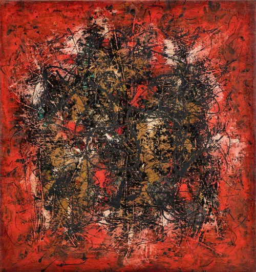 Alfred Lenica (1899-1977), Nachylenia na czerwieni, 1956