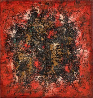 Alfred Lenica (1899-1977), Nachylenia na czerwieni, 1956