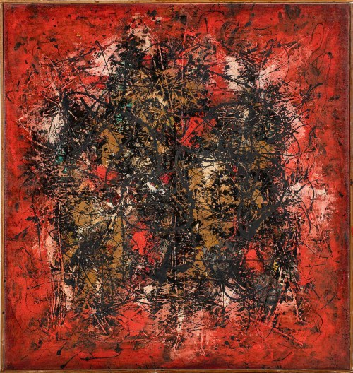 Alfred Lenica (1899-1977), Nachylenia na czerwieni, 1956