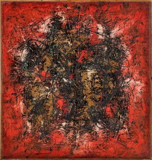Alfred Lenica (1899-1977), Nachylenia na czerwieni, 1956