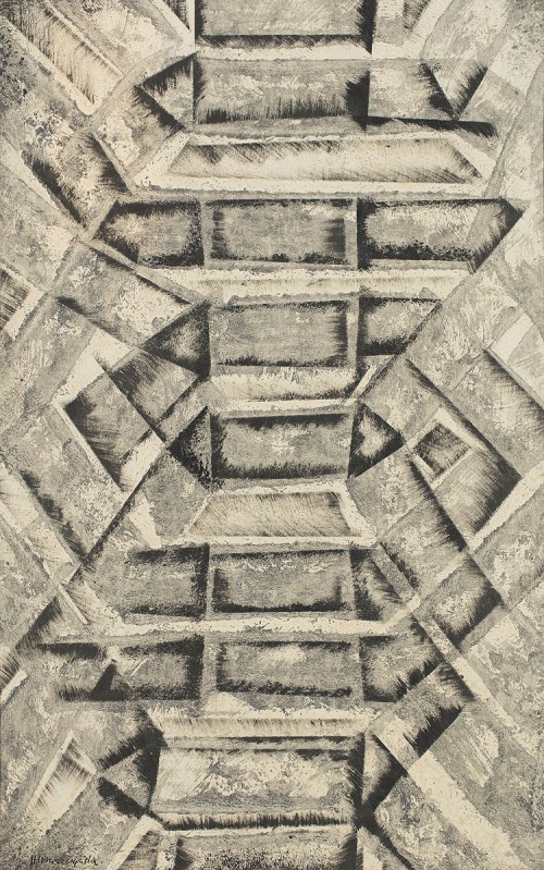 Halina Wrzeszczyńska (1929-2018), Kryształ tlenku miedzi z cyklu Struktury krystaliczne, 1965