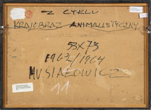 Henryk Musiałowicz (1914-2015), Krajobraz nadbużański z cyklu Krajobraz animalistyczny, 1962/1964