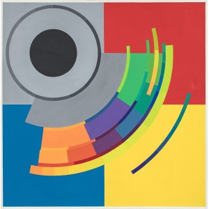 Jan Pamuła (1944–2022), Composition with a Black Circle, 1974