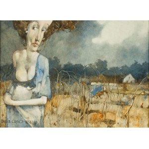 Jerzy Duda-Gracz (1941-2004), Obraz 1754. Wieś Kamion - Nostalgia, 1994