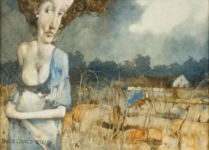 Jerzy Duda-Gracz (1941-2004), Obraz 1754. Wieś Kamion - Nostalgia, 1994
