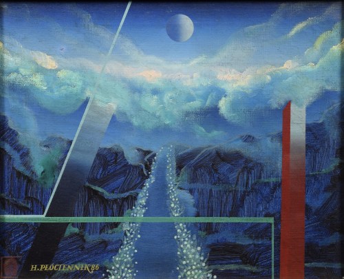 Henryk PŁÓCIENNIK (1933-2020), Pejzaż fantastyczny, 1986