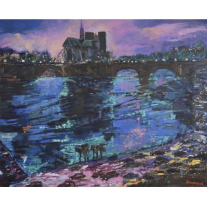 Jan SZANCENBACH (1928–1998), Night Landscape of Paris, 1989