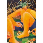 Julia Woronowicz (b. 1997), Shaman Women Peeling Mandarins from the series Slavic Myths, 2022