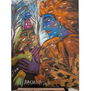 Hanna Bakuła, Winter, pastel on paper, 2026