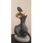 Stanisław Wysocki, Lady with a Bird, bronze sculpture, edition 3 of 8, 2010