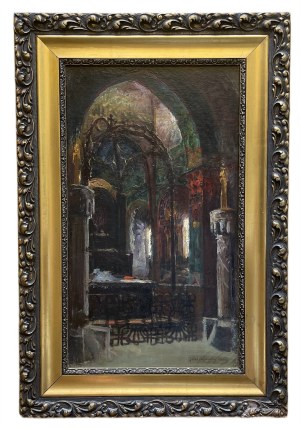 CZAJKOWSKI JÓZEF - WNĘTRZE KOŚCIOŁA CYSTERSÓW W MOGILE 1900