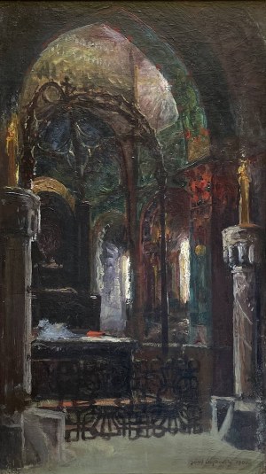 CZAJKOWSKI JÓZEF - WNĘTRZE KOŚCIOŁA CYSTERSÓW W MOGILE 1900