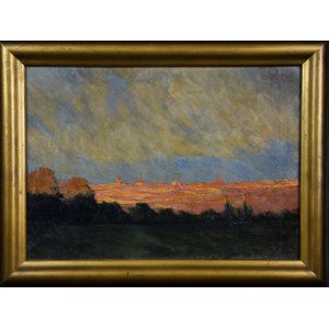 Tadeusz Waśkowski (1883–1966), “View of the City at Sunset,” 1920s–1930s