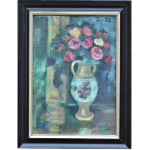 Zofia Lipińska (1898–1981), Flowers in a Vase, 1976
