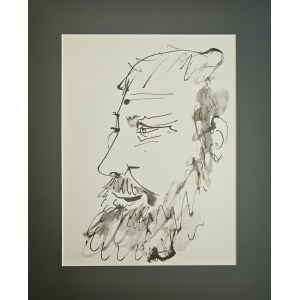 Pablo Picasso (1881-1973), Autoportret, z cyklu: 40 dessins de Picasso en marge du Buffon, 1957