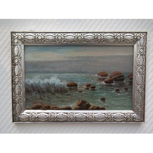 K.W. Starczyk, Paesaggio marino con massi, 2005