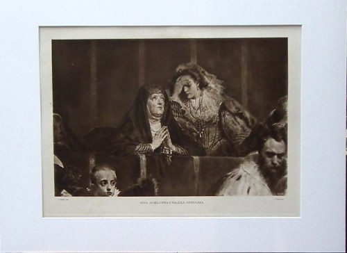 Jan Matejko (1838 - 1893),Anna Jagiellonka i Halszka Ostrogska (fragment obrazu „Kazanie Skargi”)