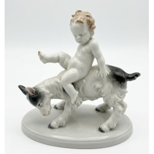 Figura PorcelanowaPutto na Kozie-Metzler&Ortloff