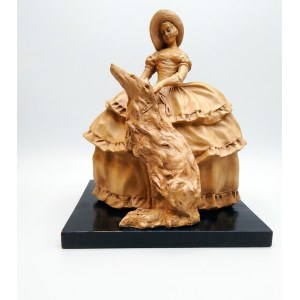 Art Deco Sculpture—Lady with a Greyhound