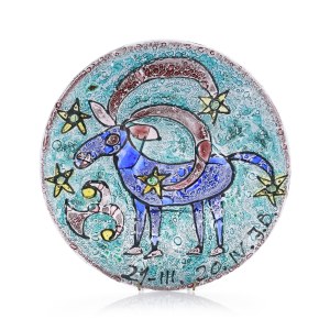 Jan Tadeusz BIELSKI (b. 1929), Glass Platter, Zodiac Sign Aries