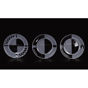 Grzegorz STANISZEWSKI (né en 1966), Ensemble de trois plateaux en cristal uniques