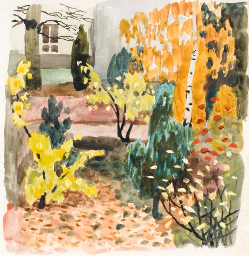 Ludwik MACIĄG (1920-2007), W ogrodzie