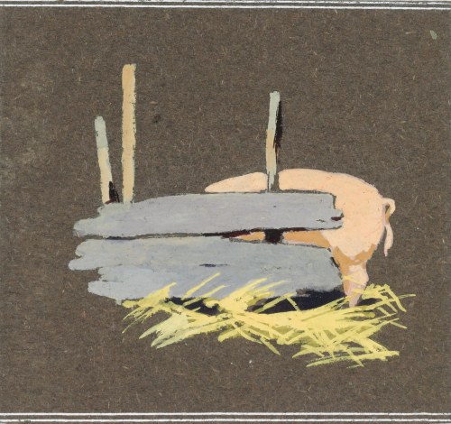 Ludwik MACIĄG (1920-2007), Świnia w zagrodzie