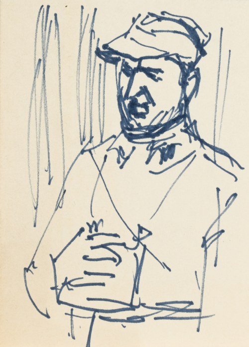 Ludwik MACIĄG (1920-2007), Oficer trzymający lornetkę