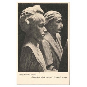 Sculpted by Konstanty Laszczka, Copernicus and the Young Sculptor (Material: wood)