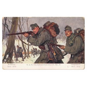 29th Field Rifle Battalion. (Austro-Hungarian propaganda postcard)