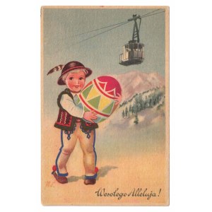 Buona Pasqua! (bambino in costume tradizionale della regione di Górlale con un uovo decorato).