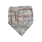 A silk tie featuring a map of the London Underground