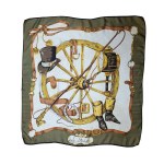 Le Fiacre Green-and-Cream Scarf in the Hermès Style