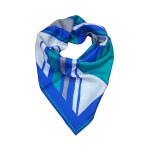 THOMSON silk scarf in blue, green, and white