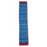 Burgundy and blue scarf with geometric patterns by MISS HELEN Paris