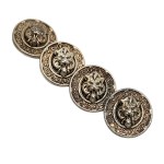 Set of four buttons with a lion