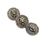 Set of three buttons with a lion