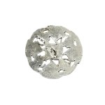 Pink jewelry button with flowers and a meander pattern