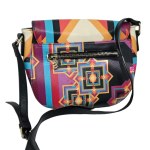 A colorful handbag with an ethnic pattern from the Spanish brand Desigual
