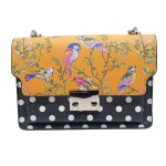 Polka-dot and bird-print clutch bag, Mango