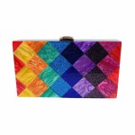 Black glitter acrylic clutch / evening bag / minaudière