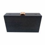 Black glitter acrylic clutch / evening bag / minaudière