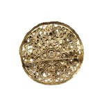 Openwork porcelain brooch with a rose motif
