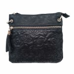 Messenger bag with a rose pattern