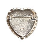 Gold-plated heart-shaped brooch with crystals, CC logo model, Chanel
