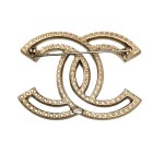 Pozłacana broszka, model logo CC, Chanel