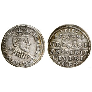 Polska, trojak, 1591, Ryga